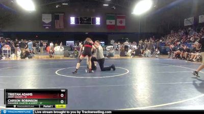 160 lbs Finals (2 Team) - Tristan Adams, Avery County vs Carson Robinson, Uwharrie Charter Academy