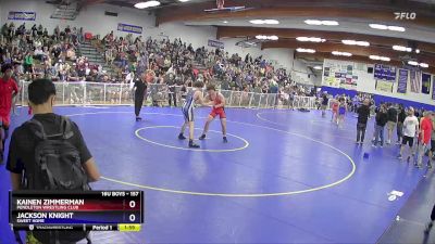 157 lbs Quarterfinal - Kainen Zimmerman, Pendleton Wrestling Club vs Jackson Knight, Sweet Home