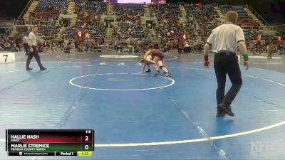 115 lbs Semifinal - Hallie Nash, Minot vs Marlie Stremick, Pembina County North