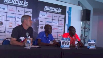 Asbel Kiprop and David Rudisha at the Monaco presser