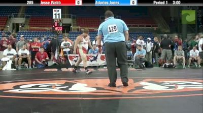 285lbs Quarter-finals Jesse Webb (MA) vs. Adarios Jones (IL)