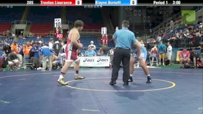 285lbs Quarter-finals Trenton Lieurence (OK) vs. Blayne Burnett (OR)