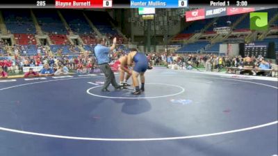 285lbs Semi-finals Blayne Burnett (OR) vs. Hunter Mullins (WA)