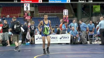 113lbs Quarter-finals Joe Cisneros (CA) vs. Dorian Sapien (ID)