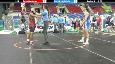 126lbs Quarter-finals Sean Deshazer (KS) vs. Jonathan Gabriel (PA)