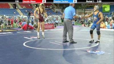 126lbs Quarter-finals Lincoln Olsen (MI) vs. Charles Tucker (NJ)