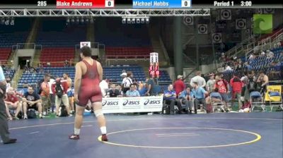 285lbs Quarter-finals Blake Andrews (TX) vs. Michael Hobbs (IL)