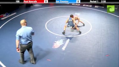 106lbs Finals Ian Timmins (NV) vs. Paul Konrath (IN)