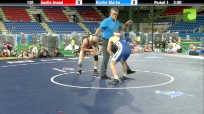 120lbs Semi-finals Austin Assad (OH) vs. Hunter Marko