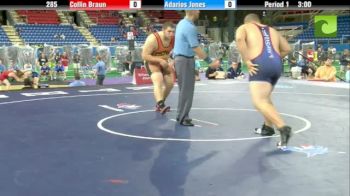 285lbs Quarter-finals Collin Braun (MO) vs. Adarios Jones (IL)