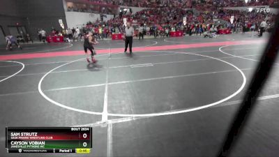 100 lbs Cons. Round 3 - Sam Strutz, Sauk Prairie Wrestling Club vs Cayson Vobian, Janesville Pythons WC