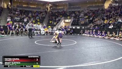 126 lbs Quarterfinal - Tayten Coufal, Alburnett vs Brody Kleitsch, Wapsie Valley