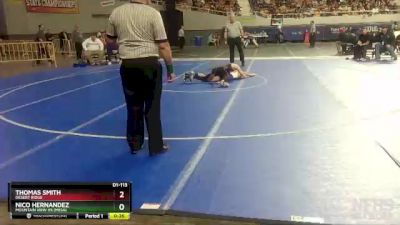 D1-113 lbs Cons. Round 3 - Nico Hernandez, Mountain View Hs (Mesa) vs Thomas Smith, Desert Ridge