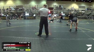 100 lbs Round 3 - Jackson Soney, SOT-C vs Branlun Simon, Simmons Academy Of Wrestling