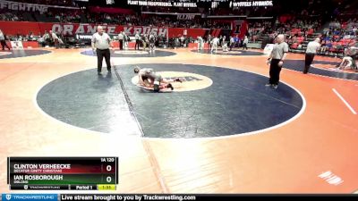 1A 120 lbs Quarterfinal - Ian Rosborough, Oblong vs Clinton VerHeecke, Decatur (Unity Christian)