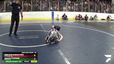 40 lbs Champ. Round 1 - Briggs Poupard, Dundee WC vs Greyson Bakhuyzen, Plainwell WC