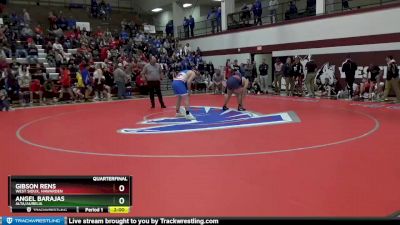 220 lbs Quarterfinal - Gibson Rens, West Sioux, Hawarden vs Angel Barajas, Alta/Aurelia