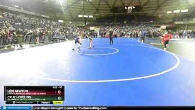 70 lbs Cons. Round 3 - Levi Newton, Liberty Warriors Wrestling Academy vs Cruz Hofeling, Gig Harbor Grizzlies Wrestling Club