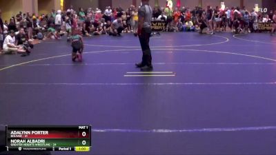 58 lbs Round 5 - Norah Albadri, Greater Heights Wrestling vs Adalynn Porter, Bolivar