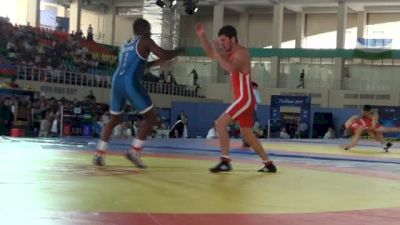 71kg Round 1 Justin Lester (USA) vs. Mindia Tursumia (GEO)