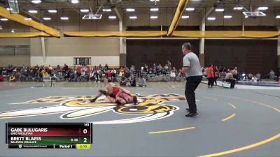 141 lbs Champ. Round 2 - Gabe Bulugaris, Ohio Wesleyan vs Brett Blaess, Baldwin Wallace