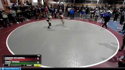 132 lbs Cons. Round 4 - Connor McCarroll, Post Falls vs Tomio Yamada, Lakeside