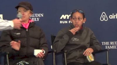 Deena Kastor and Desi Linden Brave the Wind in NYC