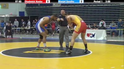 97kg Semi-finals Chad Hanke (USA) vs. Manjot Sandhu (Canada)