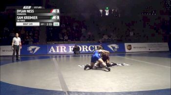 157lbs Match Sam Kreimier (Air Force) vs. Dylan Ness (Minnesota)