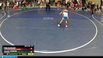 61 lbs Cons. Semi - Trig Klingler, Sanderson Wrestling Academy vs Talon Jackson, Gold Rush