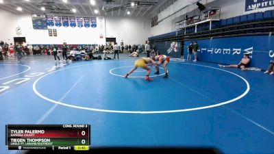 175 lbs Cons. Round 3 - Tiegen Thompson, Lingle-Ft. Laramie/Southeast vs Tyler Palermo, Natrona County