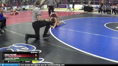 132 lbs Semifinal - Zeno Moore, Lake Highland Prep School vs Coleton Owen, Horseheads Sr HS