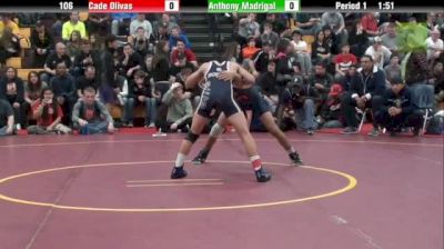 106lbs Semi-final Cade Olivas (St. John Bosco) vs Anthony Madrigal (OPRF)