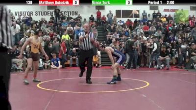 138lbs Semi-finals Matt Kolodzik (Blair) vs Vince Turk (Montini)