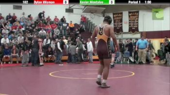 182lbs 5th Place Match Xavier Montalvo (Montini) vs. Dylan Wisman (Millbrook)