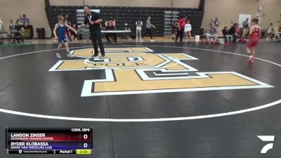 70 lbs Cons. Semi - Landon Zinser, McDominate Training Center vs Ryder Klobassa, Grand View Wrestling Club