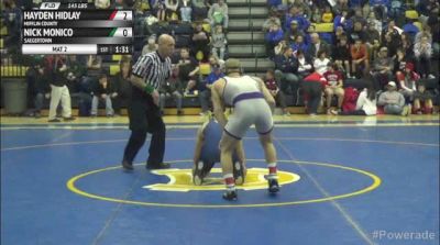 145lbs Semi-finals Hayden Hidlay (Mifflin County) vs. Nick Monico (Saegertown)