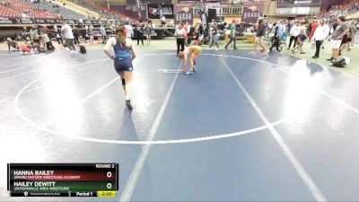 G119-122 lbs Round 2 - Hailey Dewitt, Jacksonville Area Wrestling vs Hanna Bailey, Girard Matside Wrestling Academy