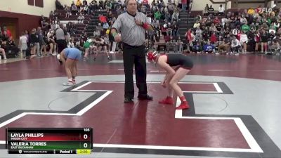 105 lbs Semifinal - Layla Phillips, Mason City vs Valeria Torres, East Buchanan