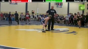 106lbs Match Nate Larson (Apple Valley) vs. Louie Hayes (Carl Sandburg)