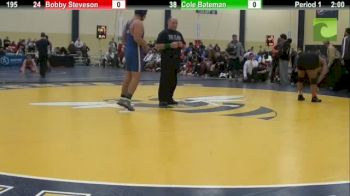 195lbs Match Bobby Steveson (Apple Valley) vs. Cole Bateman (Carl Sandburg)