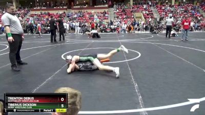 92 lbs Quarterfinal - Tiberius Dickson, Derby Wrestling Club vs Trenton Debus, Scottsbluff Wrestling Club