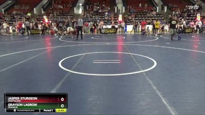 56 lbs Round 2 - Jasper Sturgeon, Unattached vs Grayson LaGrow, Franklin