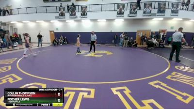 77 lbs Champ. Round 1 - Fischer Lewis, Thermopolis vs Collin Thompson, Riverton Middle School