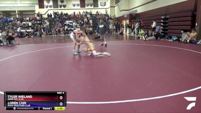 Junior-4 lbs Round 2 - Tyler Wieland, Indee Mat Club vs Loren Cain, Rams Wrestling Club