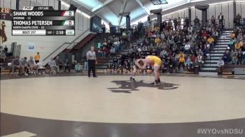 197lbs Match SHANE WOODS (Wyoming) vs. THOMAS PETERSEN (North Dakota State)