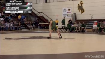 133lbs Match DREW TEMPLEMAN (Wyoming) vs. HUNTER WEBER (North Dakota State)