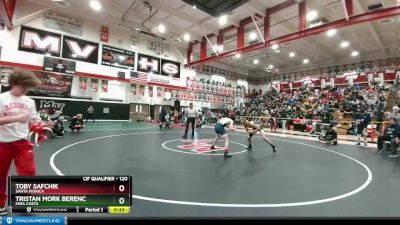 120 lbs Cons. Round 2 - Tristan Mork Berenc, Mira Costa vs Toby Safchik, Santa Monica