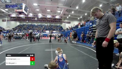 49 lbs Quarterfinal - Steven Emerson, Choctaw Ironman Youth Wrestling vs Beau Bloyed, Carl Albert