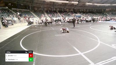 67 lbs Quarterfinal - Lucas Smith, Pocola Youth Wrestling vs Colston Yocham, Coweta Tiger Wrestling